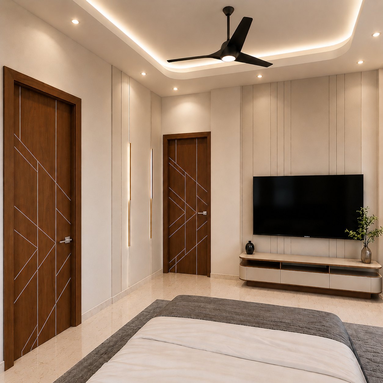 Bedroom TV wall design