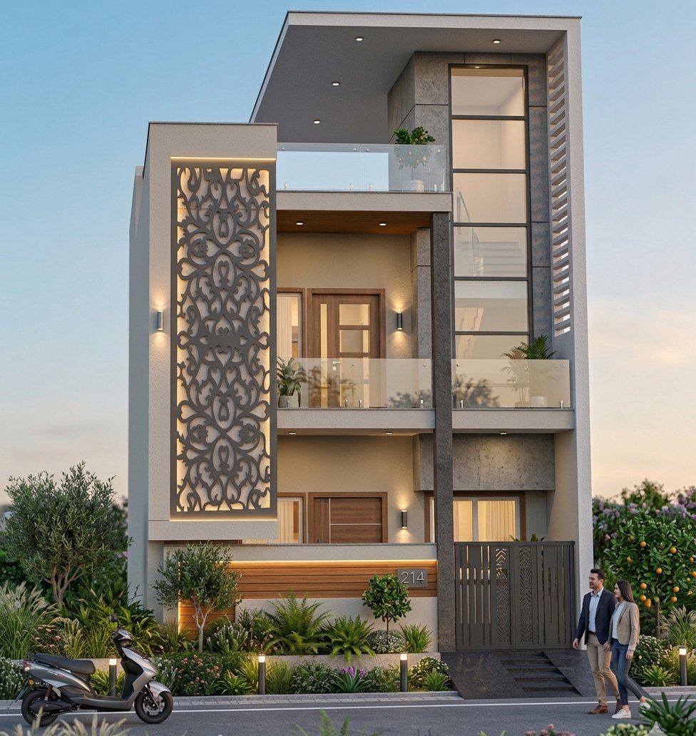 Modern residential elevation design