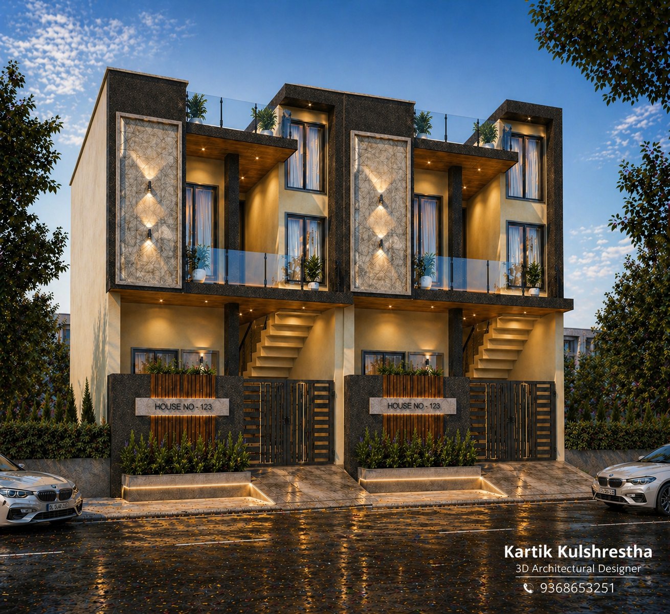 Modern exterior elevation design